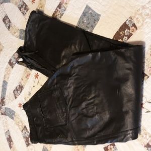 Vintage leather motorcycle pants custom made.